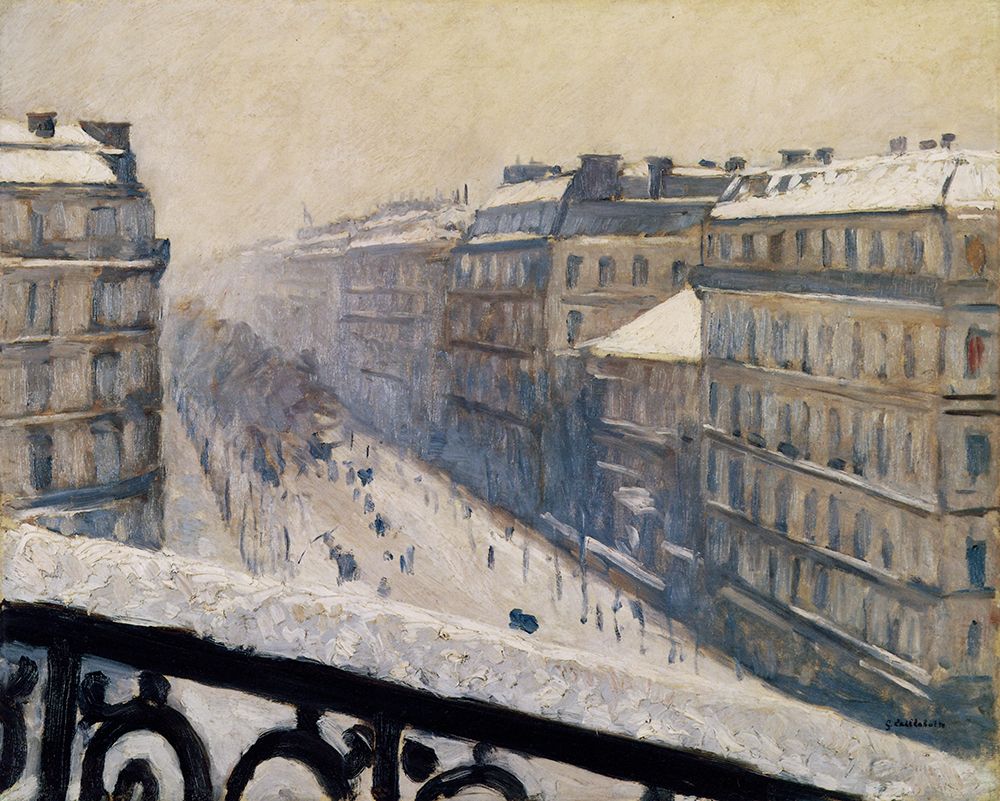 Boulevard Haussmann, Snow 1880 art print by Gustave Caillebotte for $57.95 CAD
