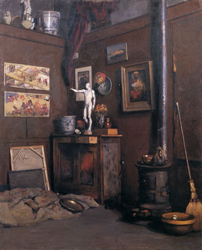 Interior of a Studio with Stove ca 1872 art print by Gustave Caillebotte for $57.95 CAD