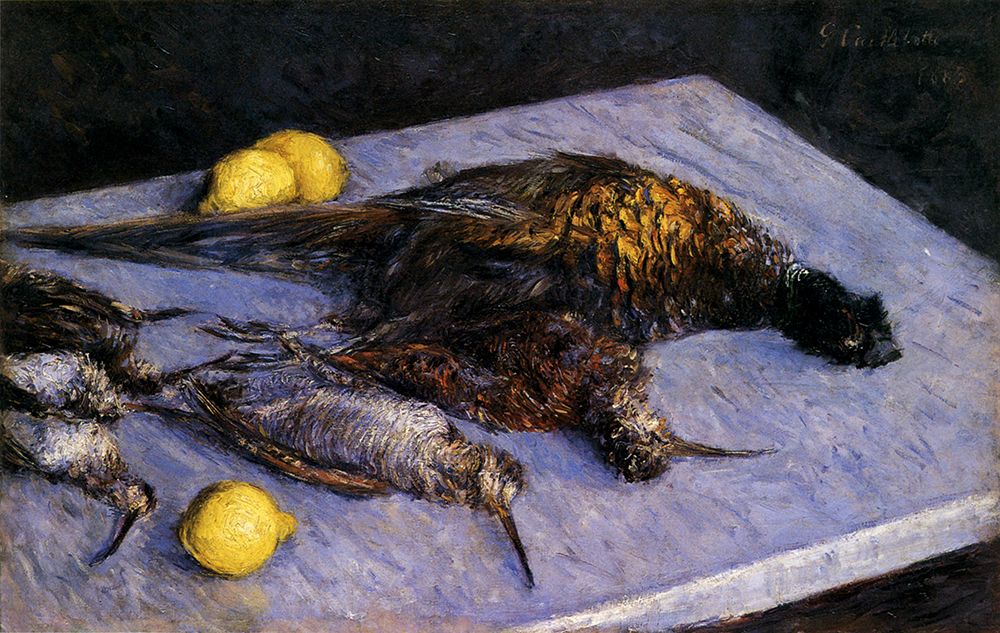 Pheasants and Woodcocks on a Marble Table 1883 art print by Gustave Caillebotte for $57.95 CAD