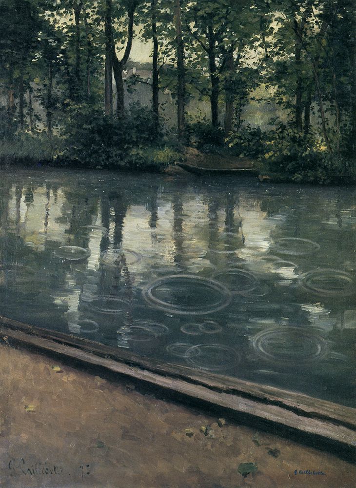River Bank in the Rain 1875 art print by Gustave Caillebotte for $57.95 CAD