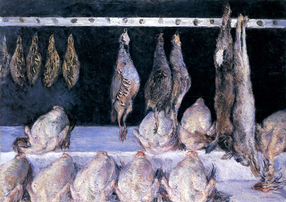 Still Life, Display of Chickens and Game-birds ca 1882 art print by Gustave Caillebotte for $57.95 CAD