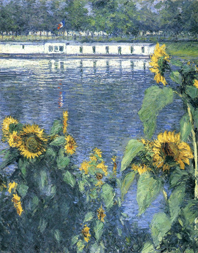 Sunflowers on the Banks of the Seine ca 1886 art print by Gustave Caillebotte for $57.95 CAD