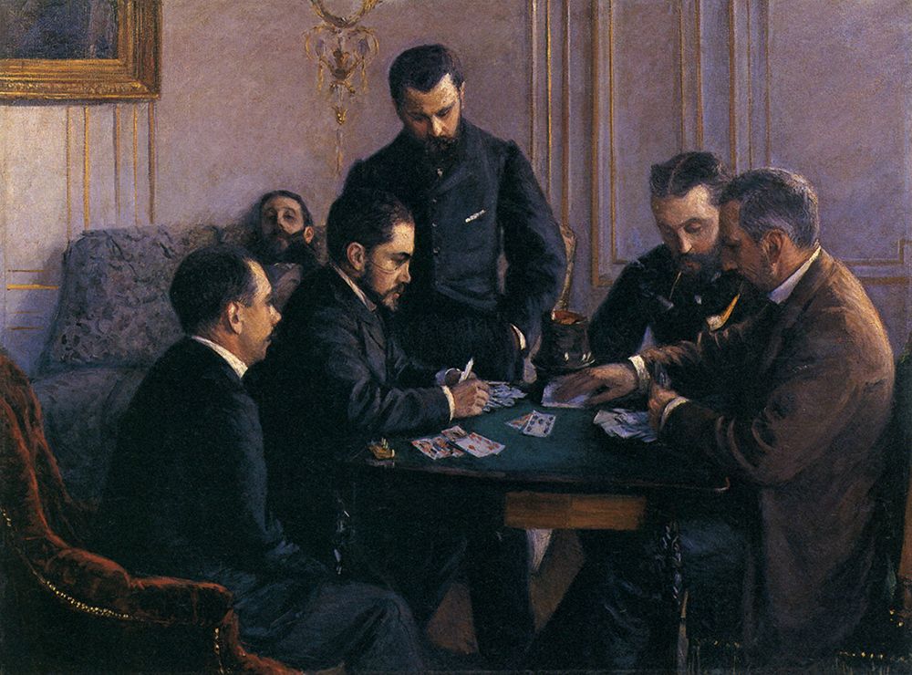 The Besique Game 1880 art print by Gustave Caillebotte for $57.95 CAD