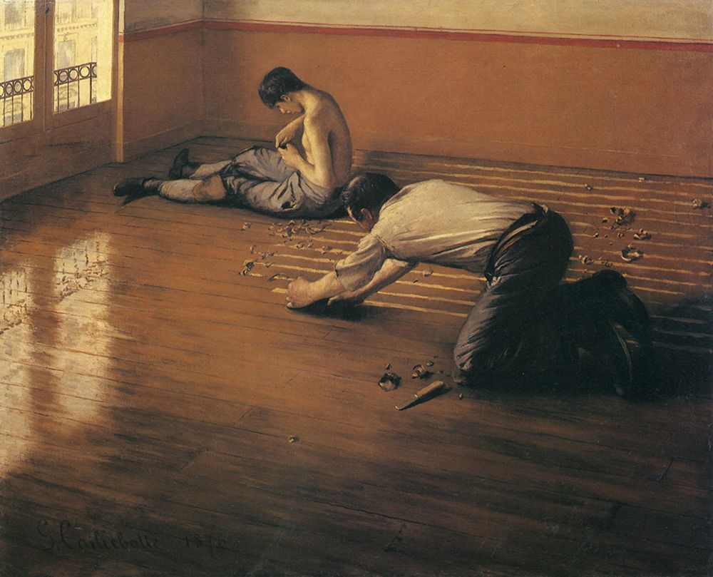 The Floor-scrapers 1876 art print by Gustave Caillebotte for $57.95 CAD
