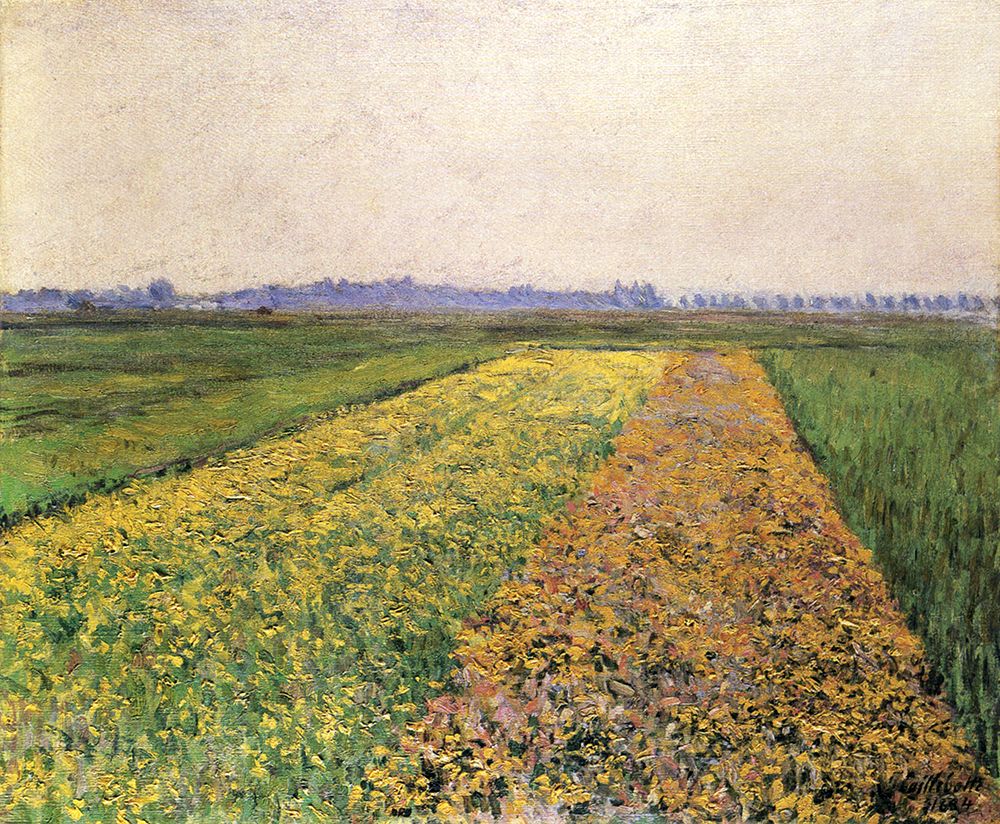 The Gennevilliers Plain, Yellow fields 1884 art print by Gustave Caillebotte for $57.95 CAD