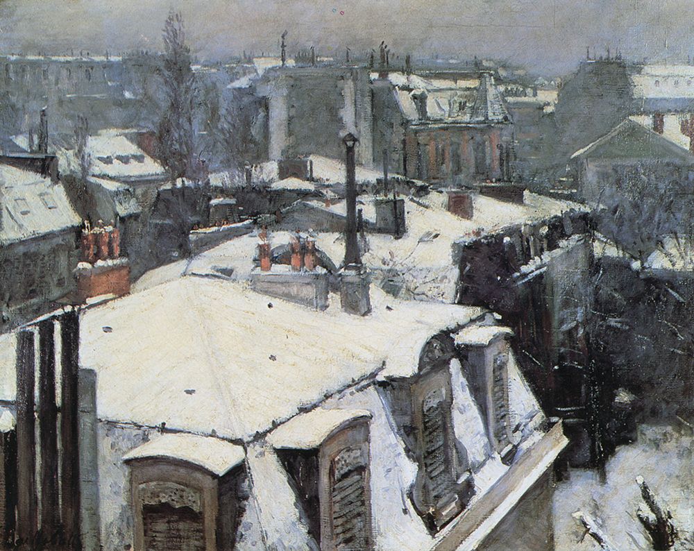 View of Rooftops with Snow ca 1878 art print by Gustave Caillebotte for $57.95 CAD
