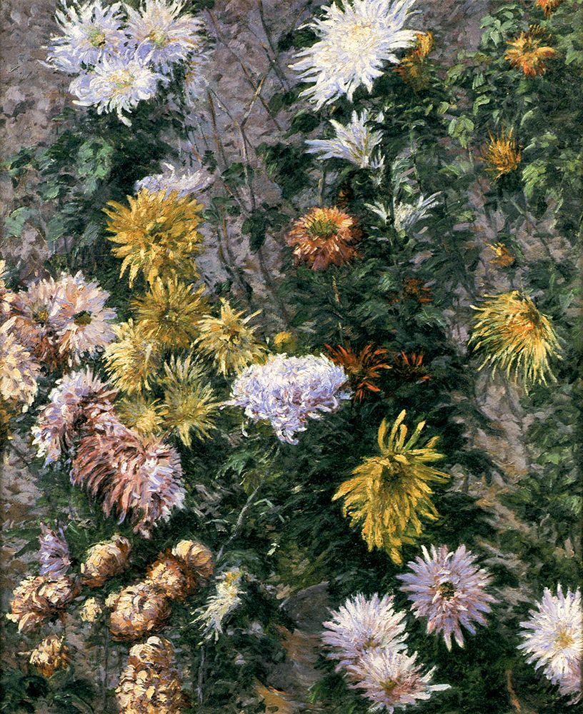 White and Yellow Chrysanthemums at Petit-Gennevilliers 1893 art print by Gustave Caillebotte for $57.95 CAD