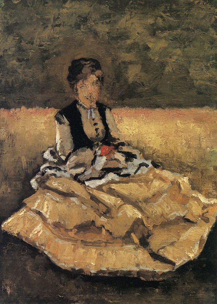 Woman Seated on the Grass detail ca 1873 art print by Gustave Caillebotte for $57.95 CAD