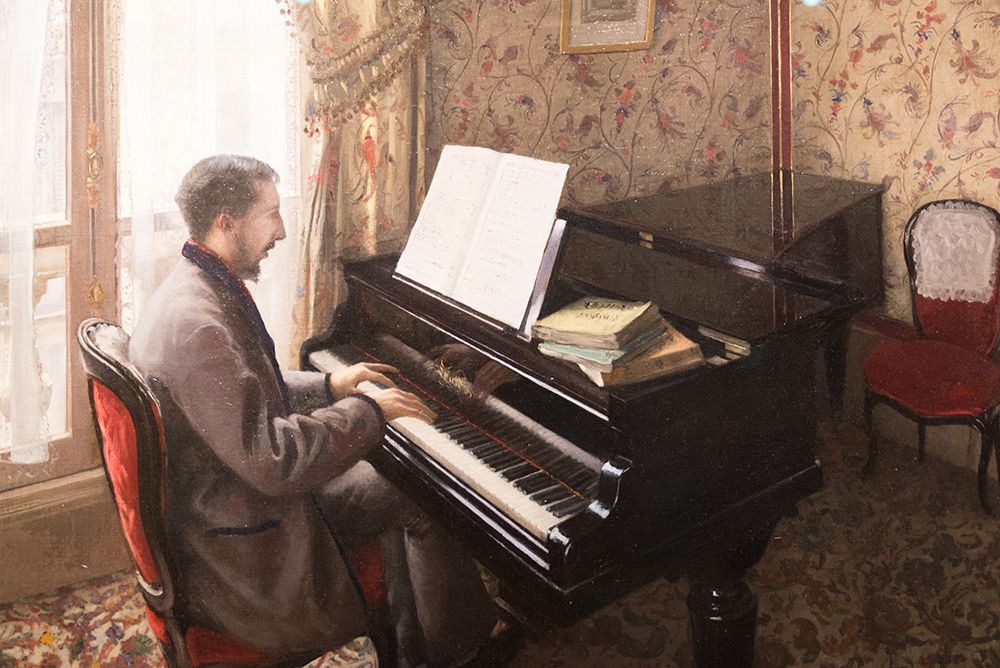 Young Man at the Piano 1876 art print by Gustave Caillebotte for $57.95 CAD