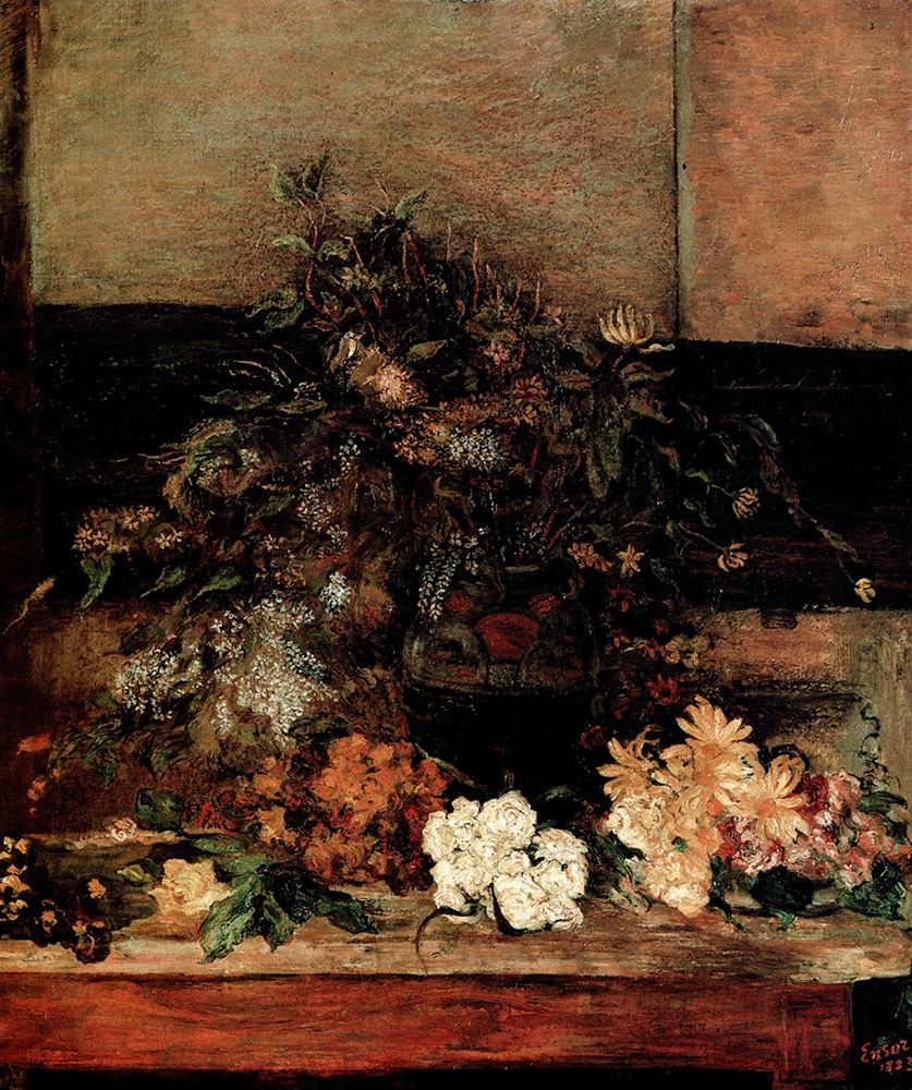 Meadow Flowers 1883 art print by James Ensor for $57.95 CAD
