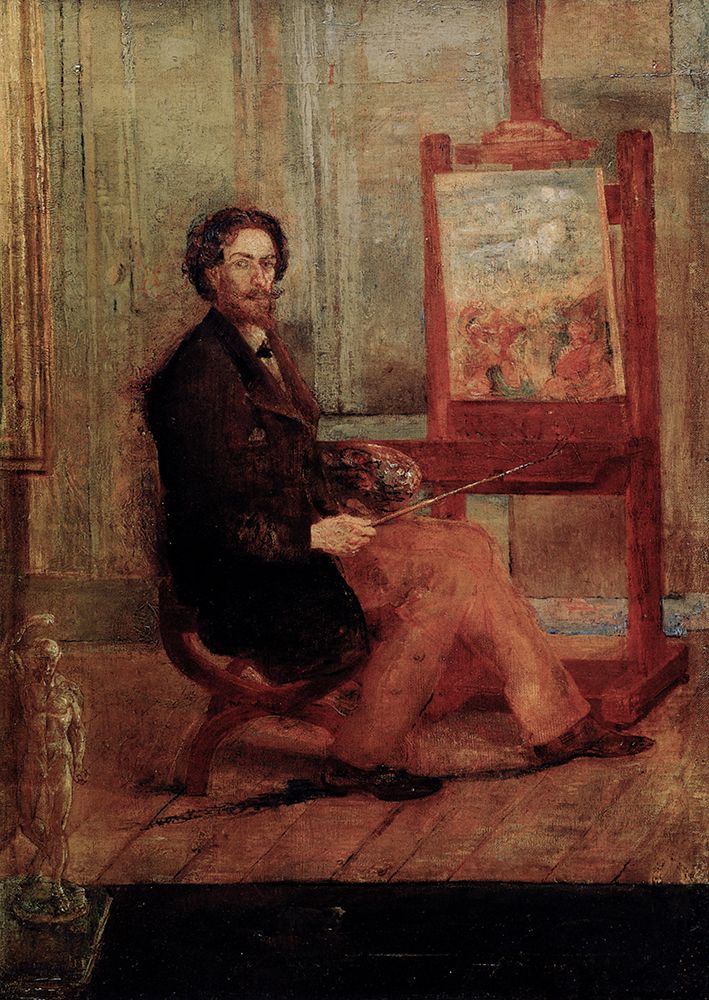 Self-portrait at his Easel 1890 art print by James Ensor for $57.95 CAD