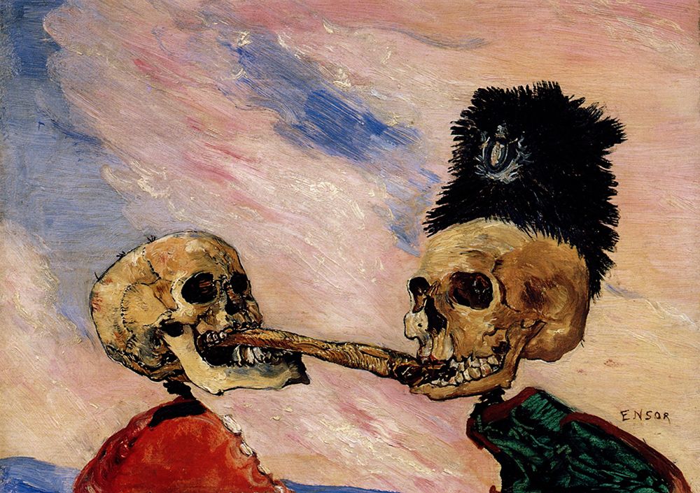 Skeletons Fighting over a Pickled Herring 1891 art print by James Ensor for $57.95 CAD