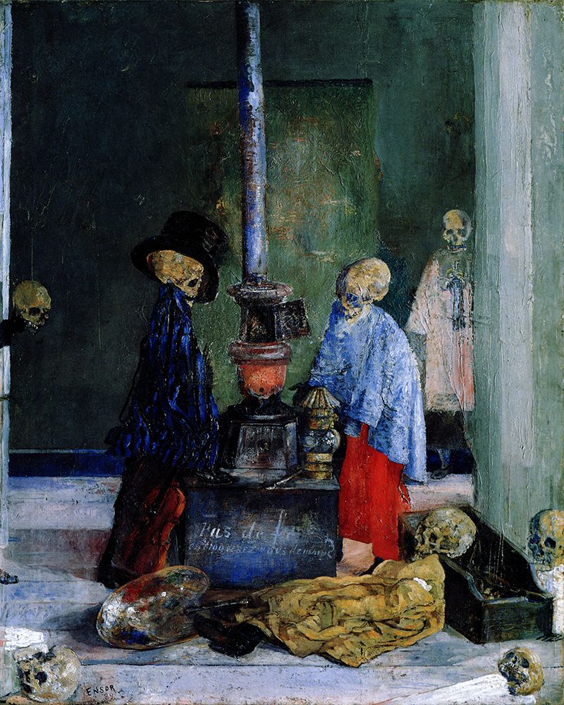 Skeletons Trying to Warm Themselves 1889 art print by James Ensor for $57.95 CAD