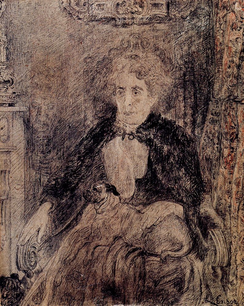 The Artists Mother 1885 art print by James Ensor for $57.95 CAD
