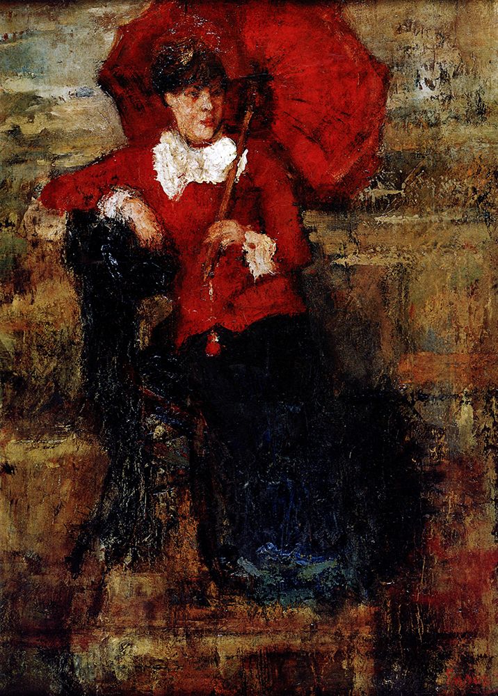 The Lady with the Red Parasol 1880 art print by James Ensor for $57.95 CAD