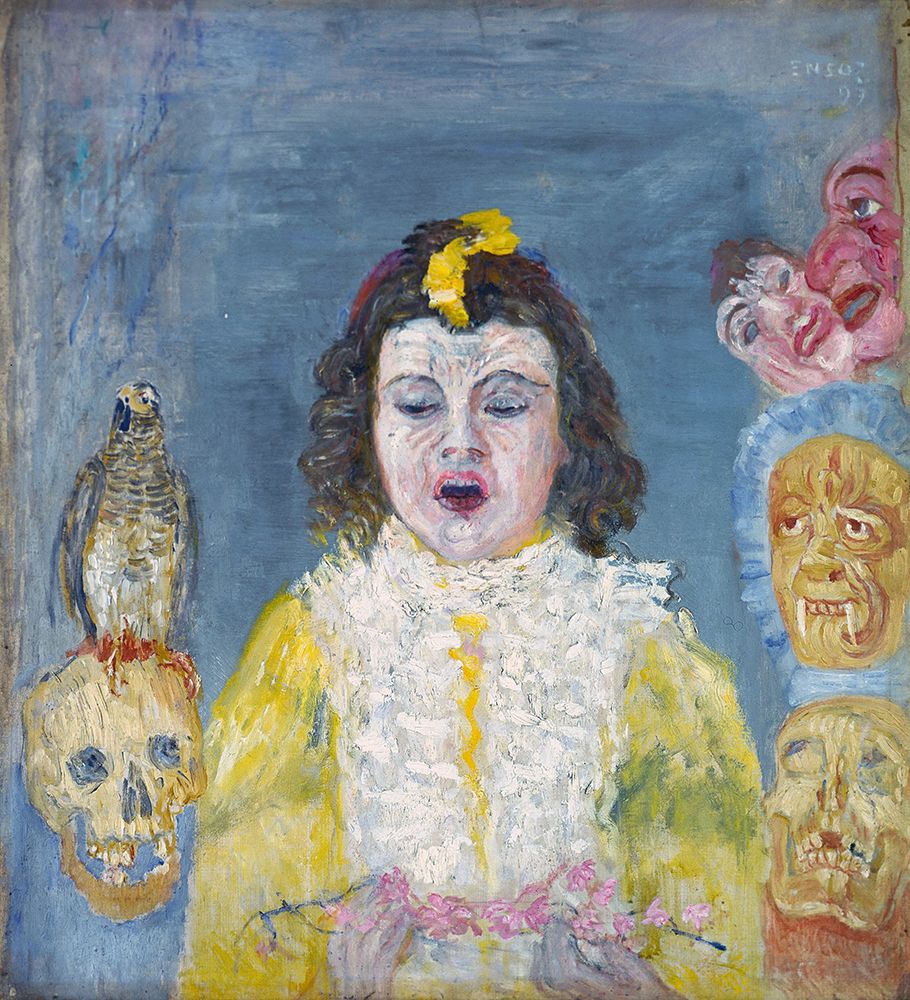 Girl with Masks, Communion 1921 art print by James Ensor for $57.95 CAD