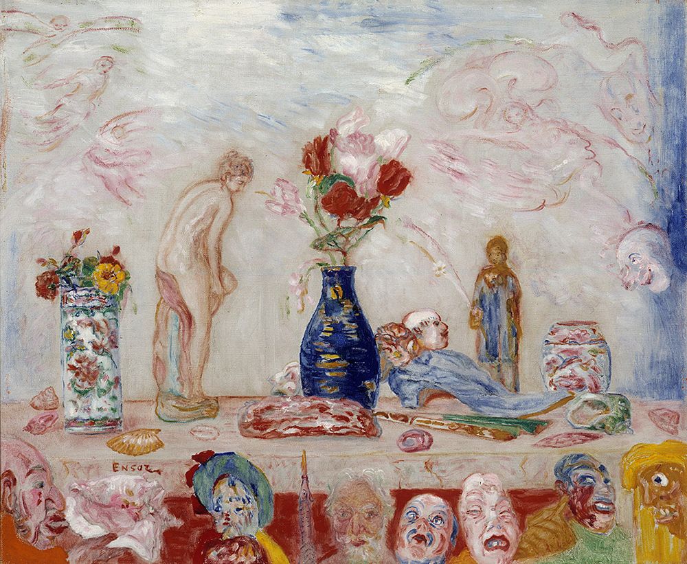 Under the Shadow of Masks 1925 art print by James Ensor for $57.95 CAD