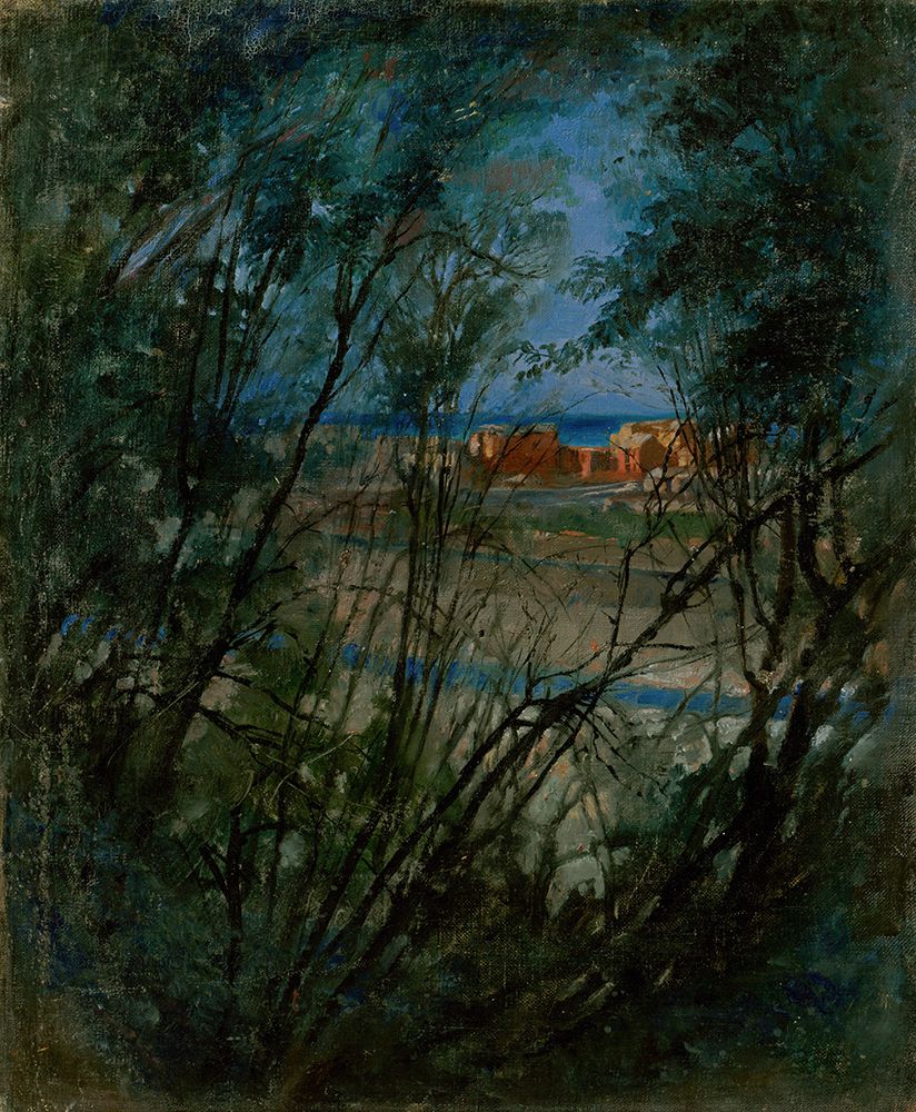 Blue Landscape art print by Laszlo Mednyanszky for $57.95 CAD
