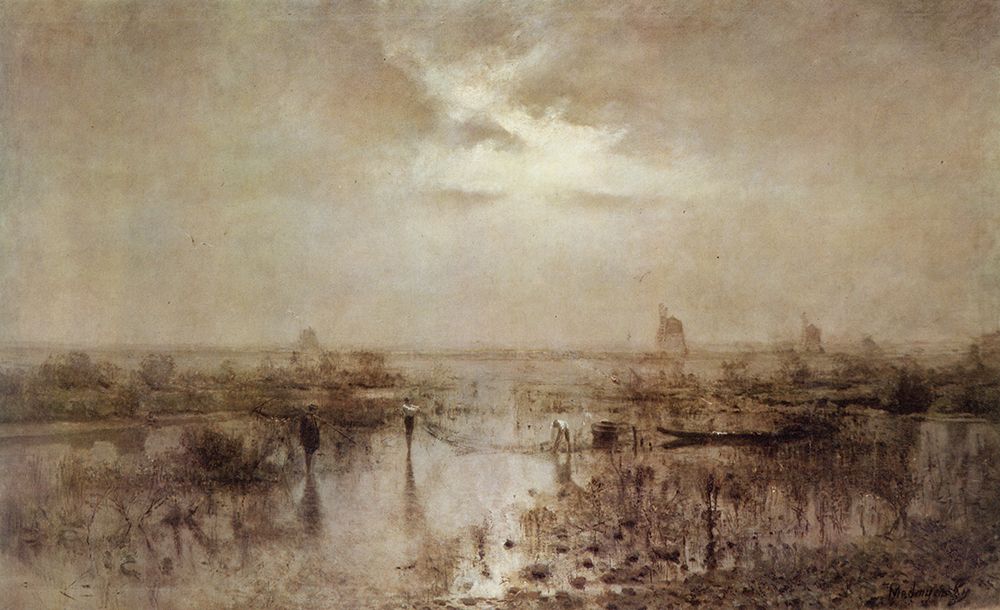 Fishing on the Tisza 1880 art print by Laszlo Mednyanszky for $57.95 CAD