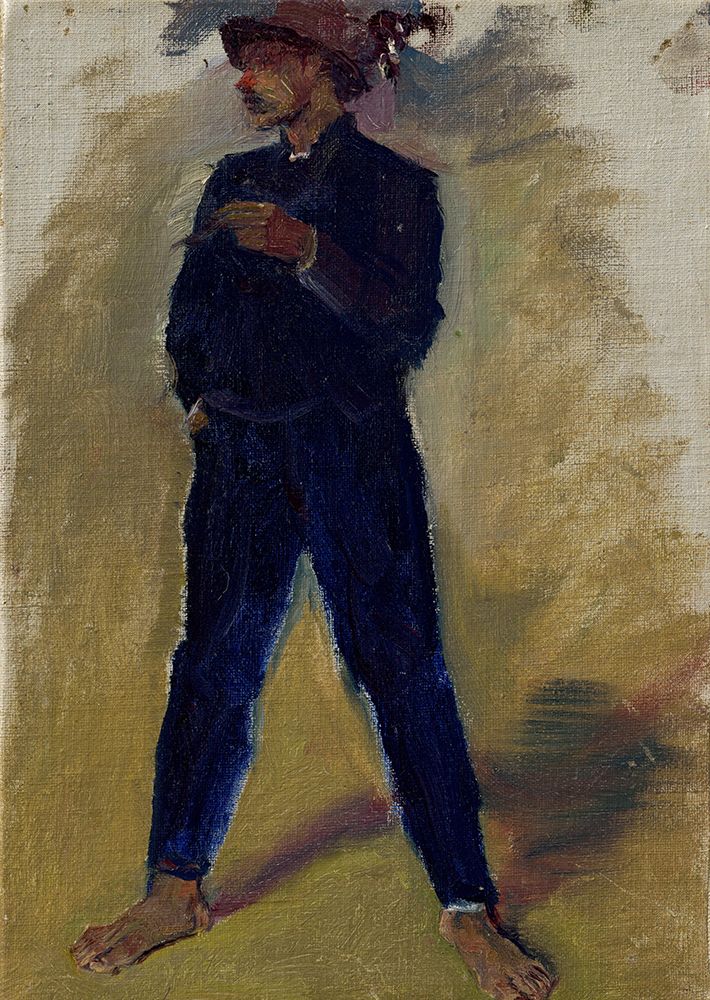 Groom Standing Astride art print by Laszlo Mednyanszky for $57.95 CAD