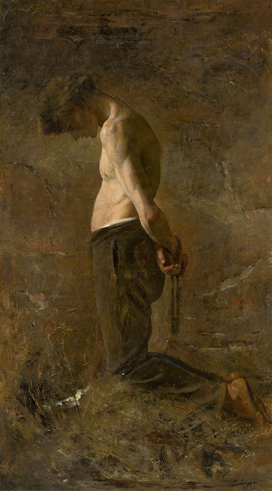 Kneeling Convict art print by Laszlo Mednyanszky for $57.95 CAD