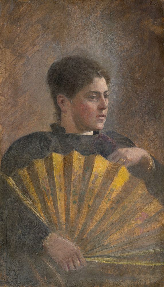 Lady with a Fan art print by Laszlo Mednyanszky for $57.95 CAD