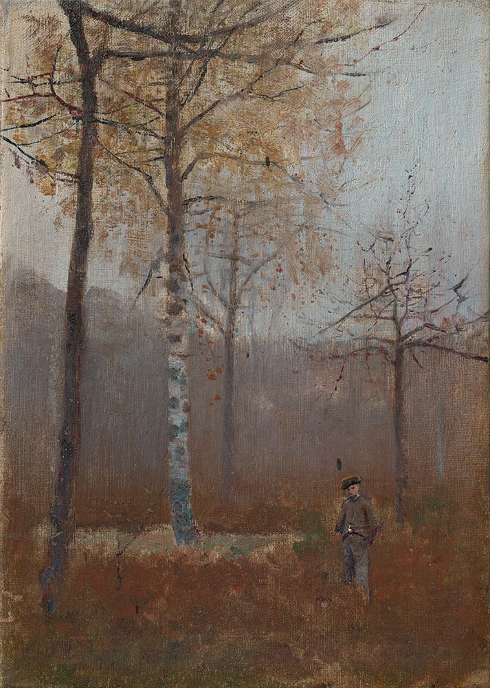 Lonely Man in Birch Grove art print by Laszlo Mednyanszky for $57.95 CAD