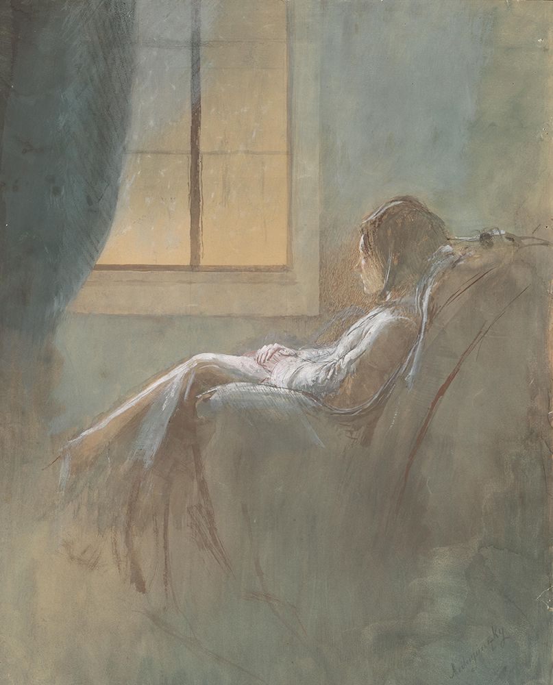 Old Woman Sitting art print by Laszlo Mednyanszky for $57.95 CAD