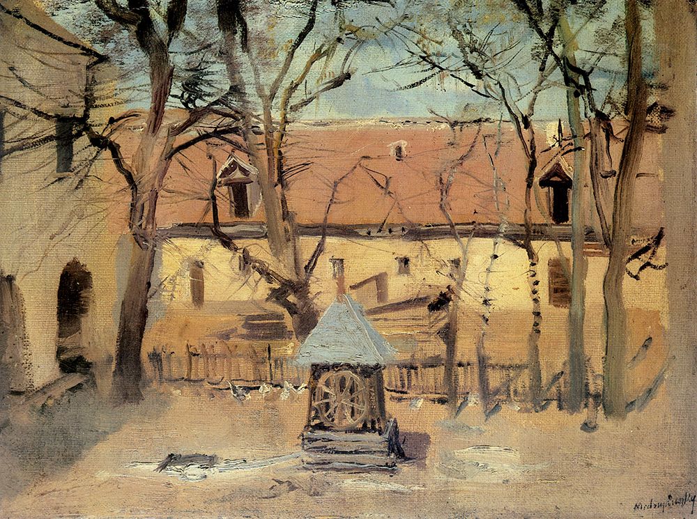 Part of a Courtyard with Well ca 1910 art print by Laszlo Mednyanszky for $57.95 CAD