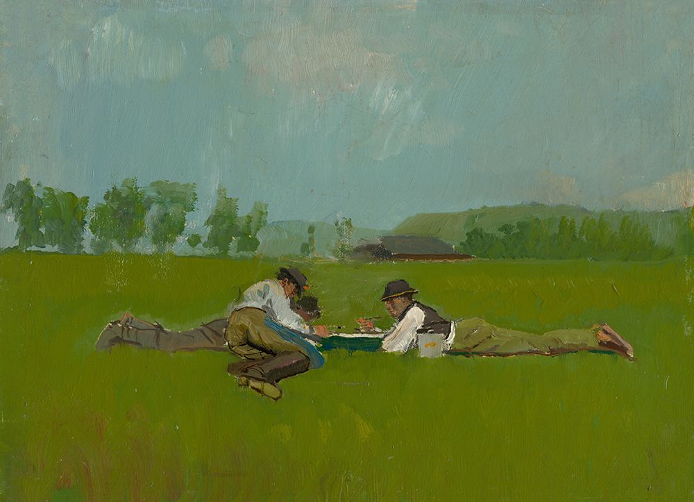 Resting Lads art print by Laszlo Mednyanszky for $57.95 CAD