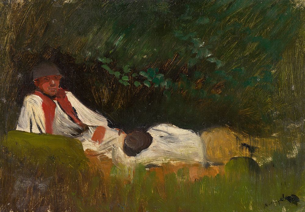 Resting Lovers art print by Laszlo Mednyanszky for $57.95 CAD
