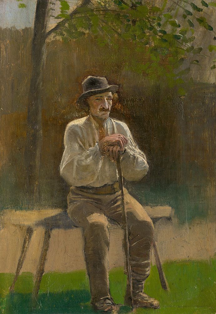 Seated Peasant art print by Laszlo Mednyanszky for $57.95 CAD