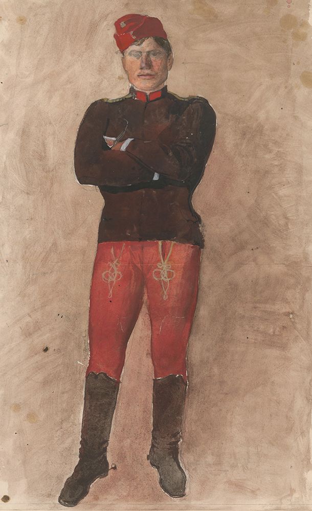 Standing Soldier with Folded Arms art print by Laszlo Mednyanszky for $57.95 CAD