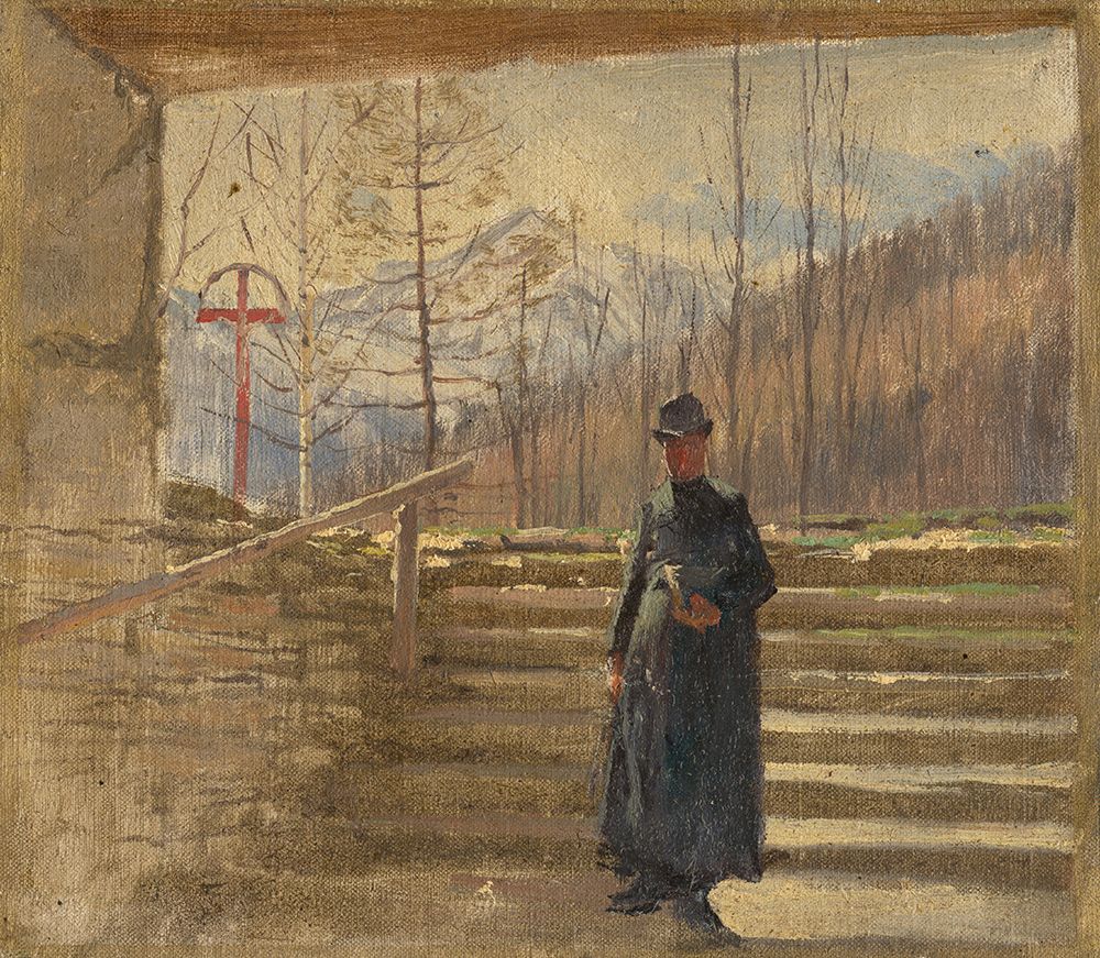 Study of Walking Priest art print by Laszlo Mednyanszky for $57.95 CAD