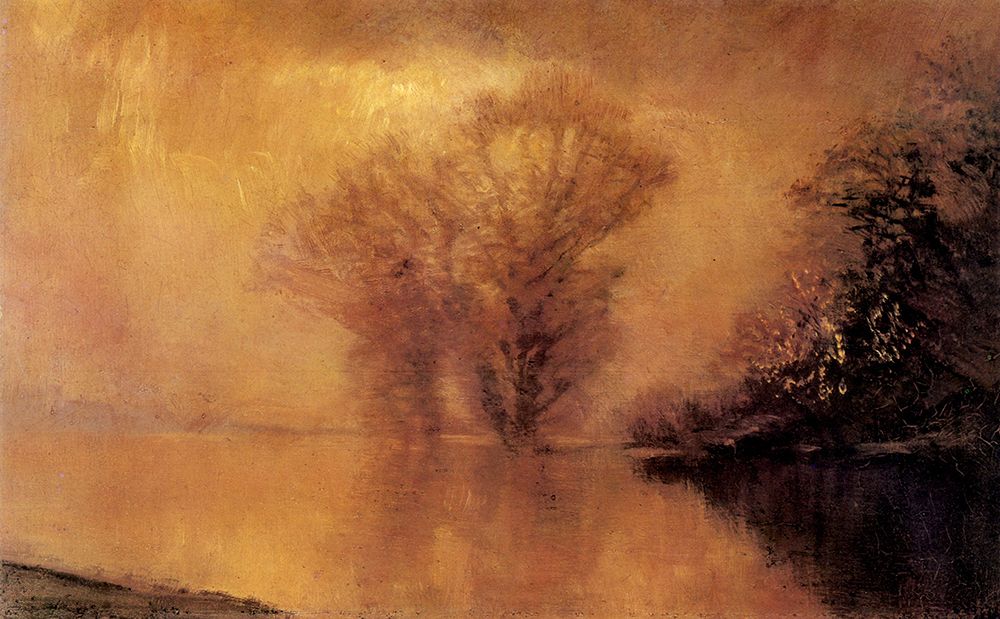 Waterside Scene in Luminiscent Haze art print by Laszlo Mednyanszky for $57.95 CAD