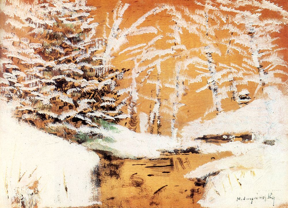 Winter Scene art print by Laszlo Mednyanszky for $57.95 CAD