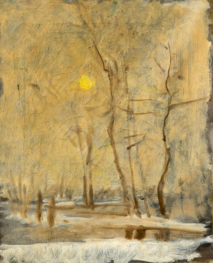 Winter Sun in a Landscape with a Brook art print by Laszlo Mednyanszky for $57.95 CAD