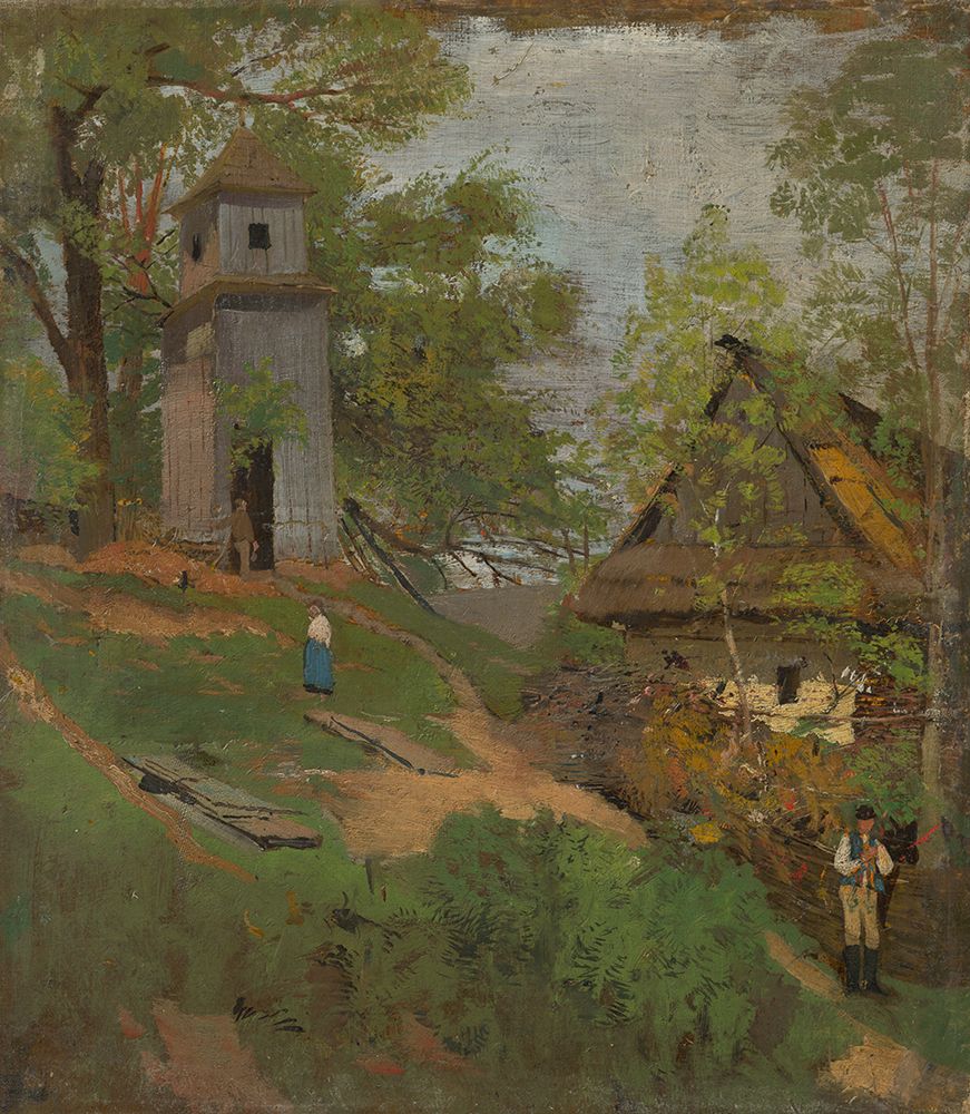 Wooden Belfry art print by Laszlo Mednyanszky for $57.95 CAD