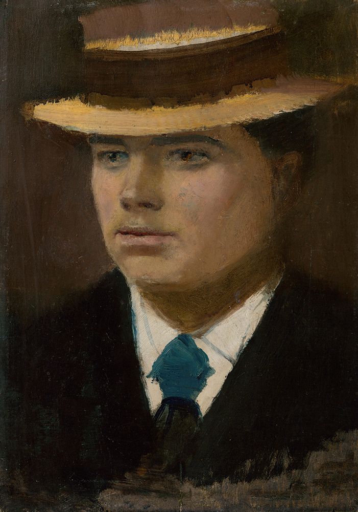 Young Man in a Straw Hat art print by Laszlo Mednyanszky for $57.95 CAD