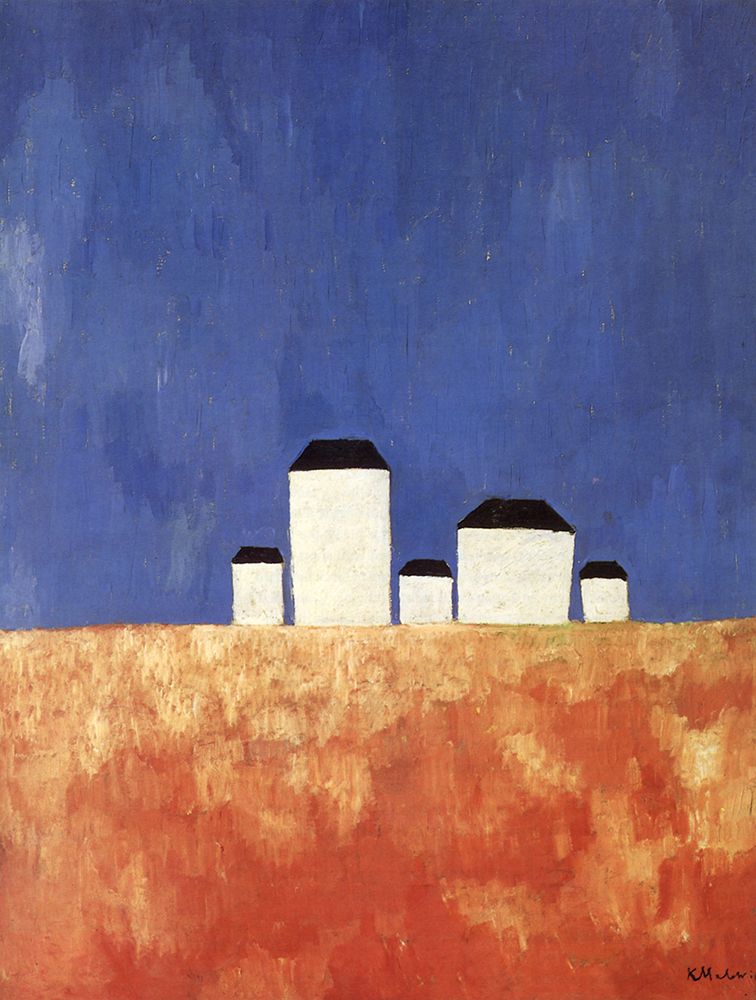 Landscape with Five Houses 1928 art print by Kazimir Malevich for $57.95 CAD