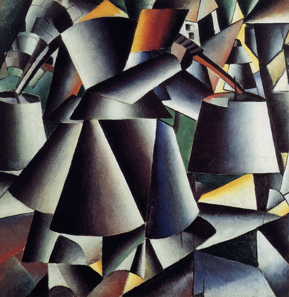 Woman with Water Pails, Dynamic Arrangement 1912 art print by Kazimir Malevich for $57.95 CAD