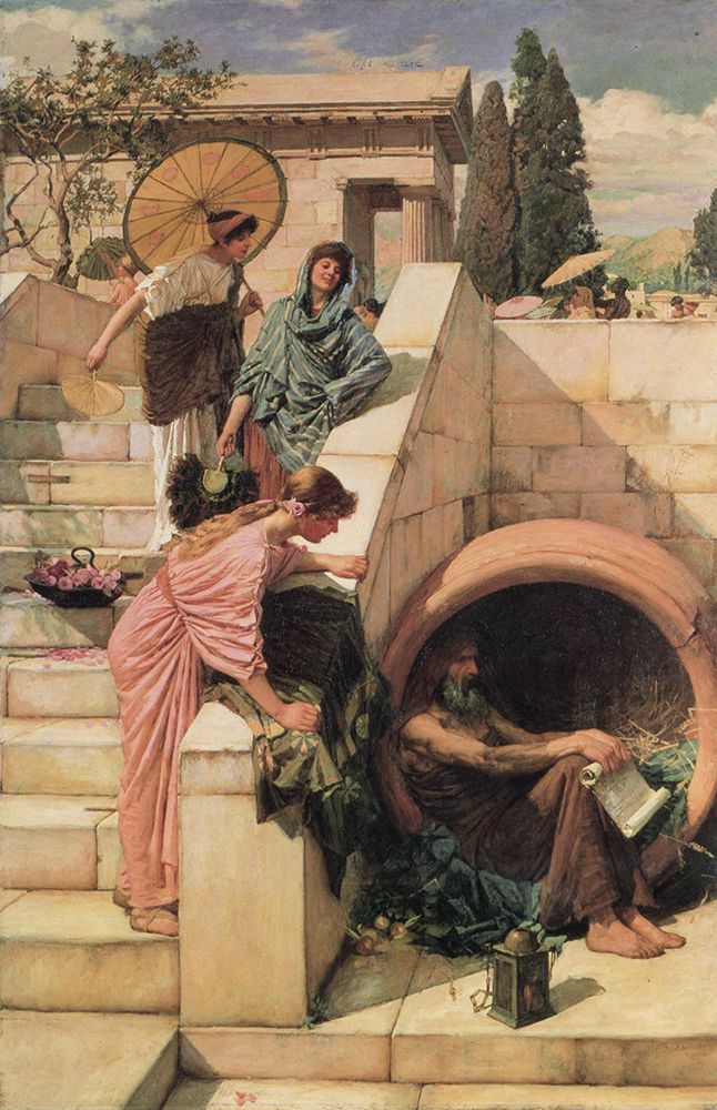Diogenes 1882 art print by John William Waterhouse for $57.95 CAD