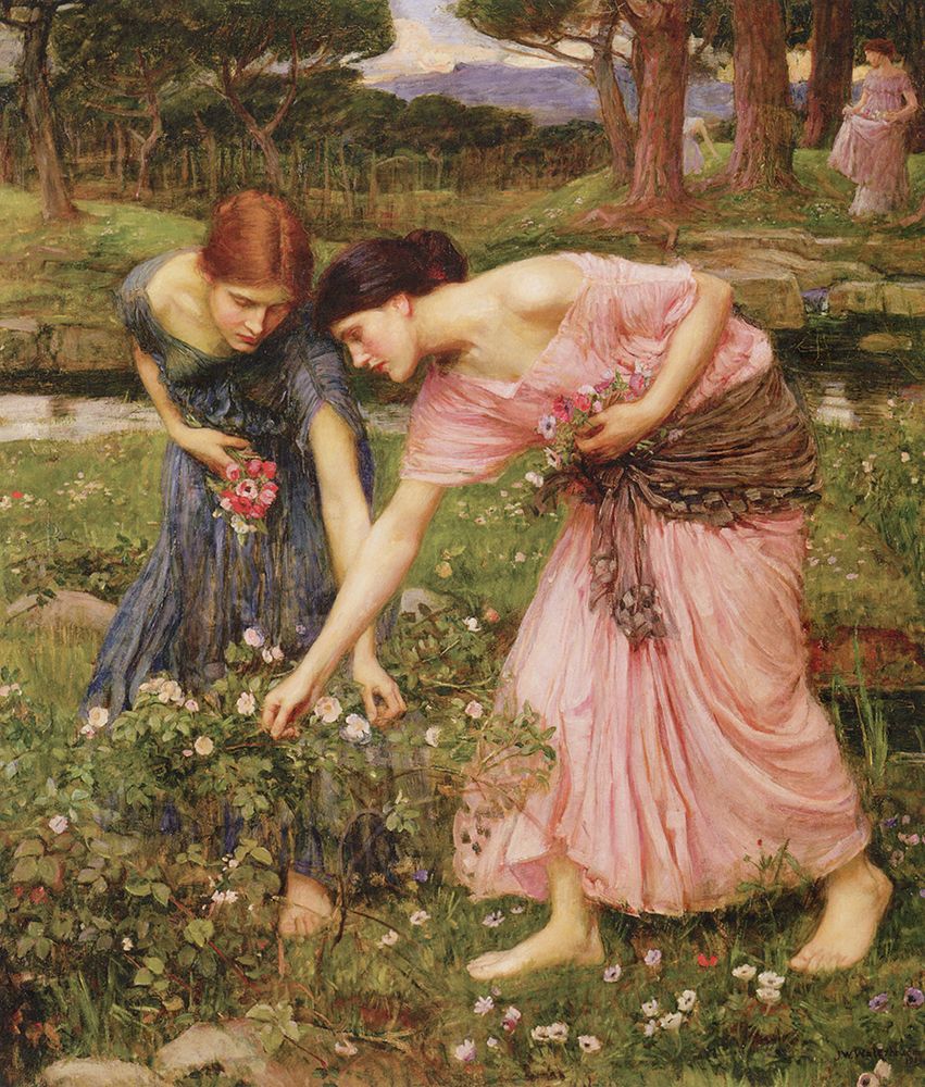 Gather ye Rosebuds While ye May 1909 art print by John William Waterhouse for $57.95 CAD