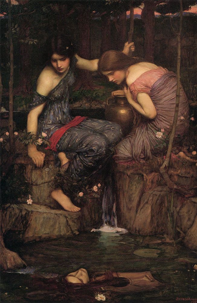 Nymphs Finding Head of Orpheus 1901 art print by John William Waterhouse for $57.95 CAD