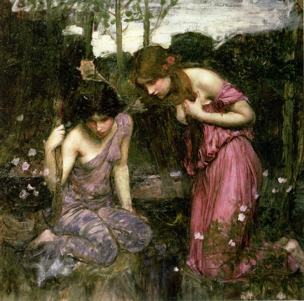 Nymphs Finding Head of Orpheus, Study 1901 art print by John William Waterhouse for $57.95 CAD