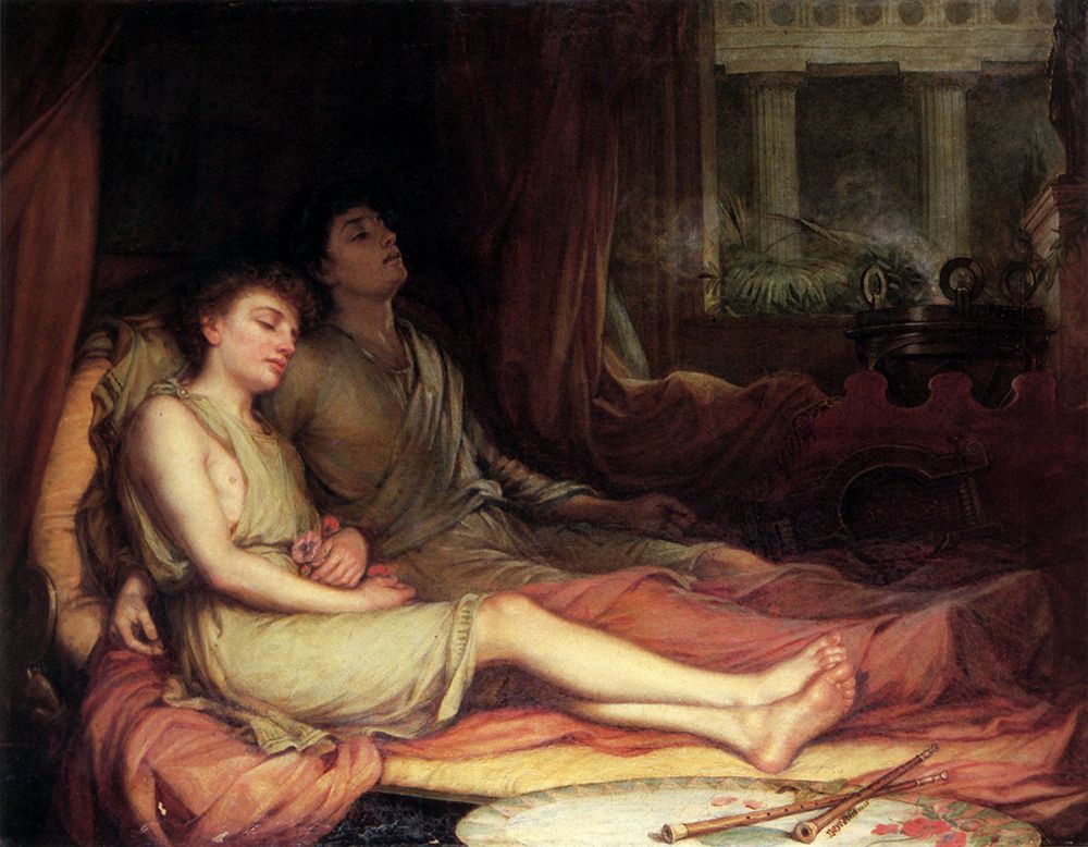 Sleep and His Half-brother 1874 art print by John William Waterhouse for $57.95 CAD