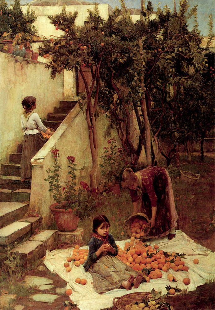 The Orange Gatherers ca 1890 art print by John William Waterhouse for $57.95 CAD