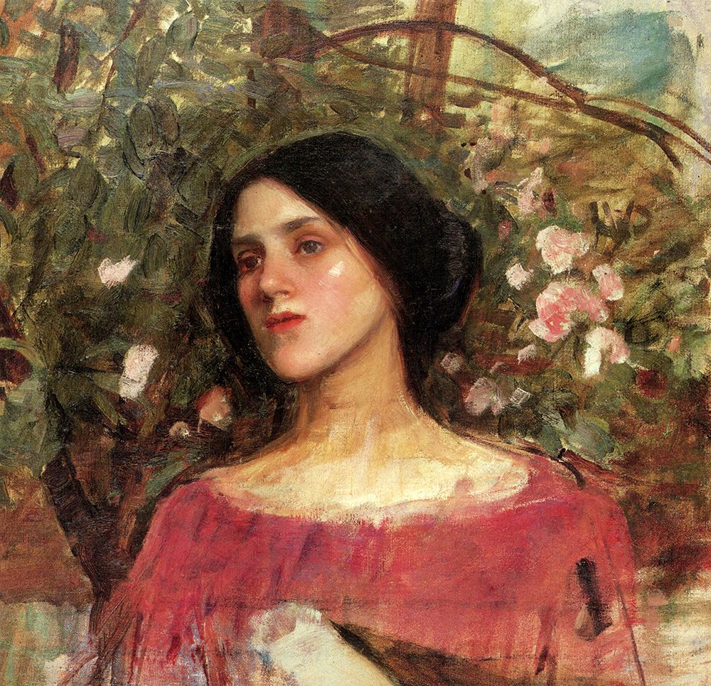 The Rose Bower ca 1910 art print by John William Waterhouse for $57.95 CAD