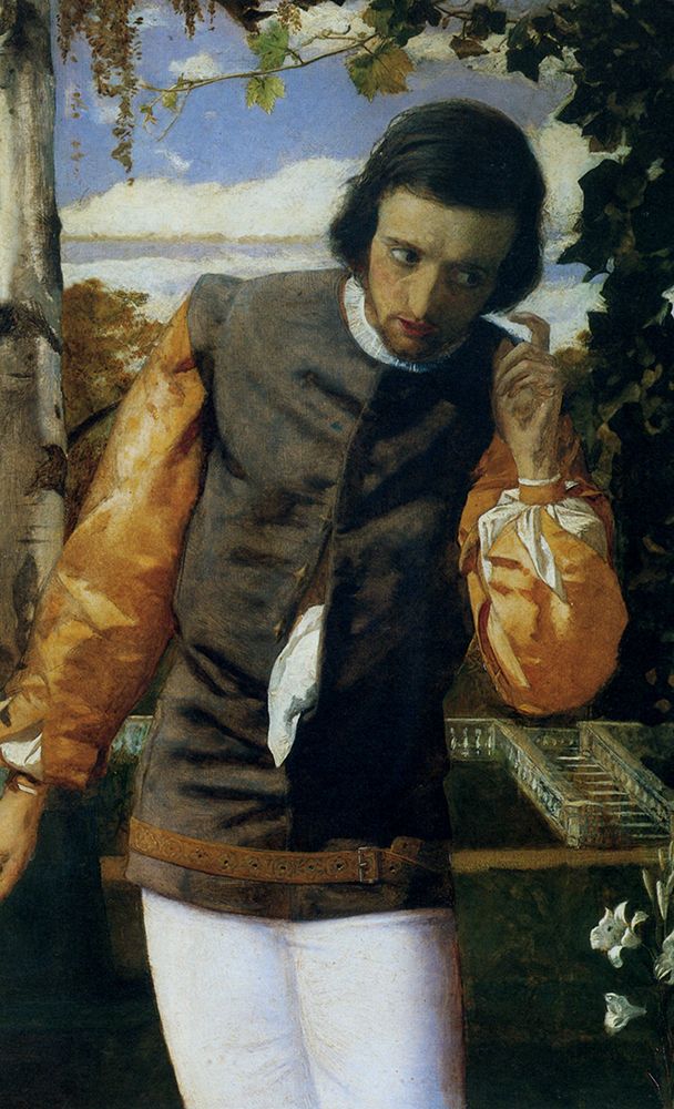 Benedick in the Arbour 1852 art print by Arthur Hughes for $57.95 CAD