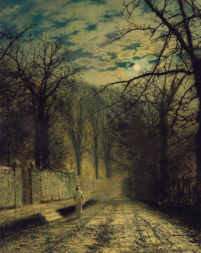 A Moonlit Street art print by John Atkinson Grimshaw for $57.95 CAD